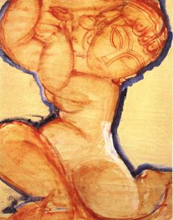 Amedeo Modigliani Rose Caryatid with Blue Border Germany oil painting art